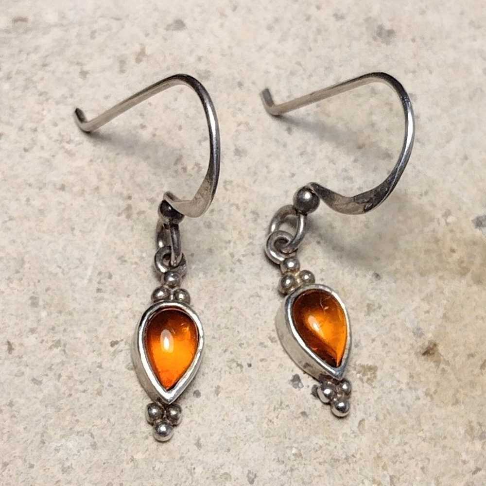 Vintage Amber Sterling Silver .925 Petite Pear Sh… - image 5