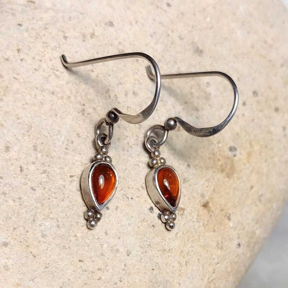 Vintage Amber Sterling Silver .925 Petite Pear Sh… - image 6