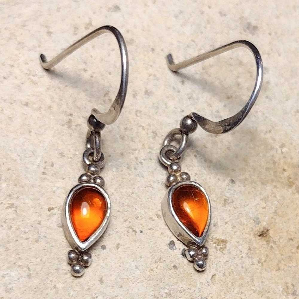 Vintage Amber Sterling Silver .925 Petite Pear Sh… - image 9