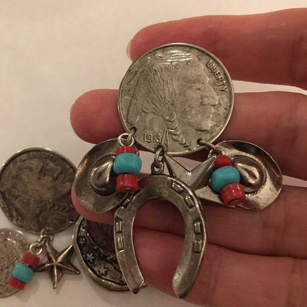 Southwestern silver turquoise earrings - image 5