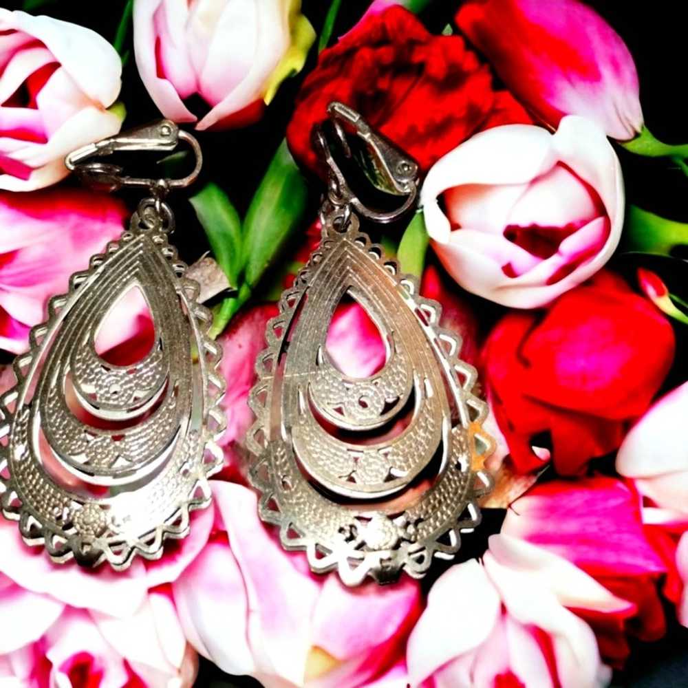 Exquisite sterling silver vintage earrings - image 1