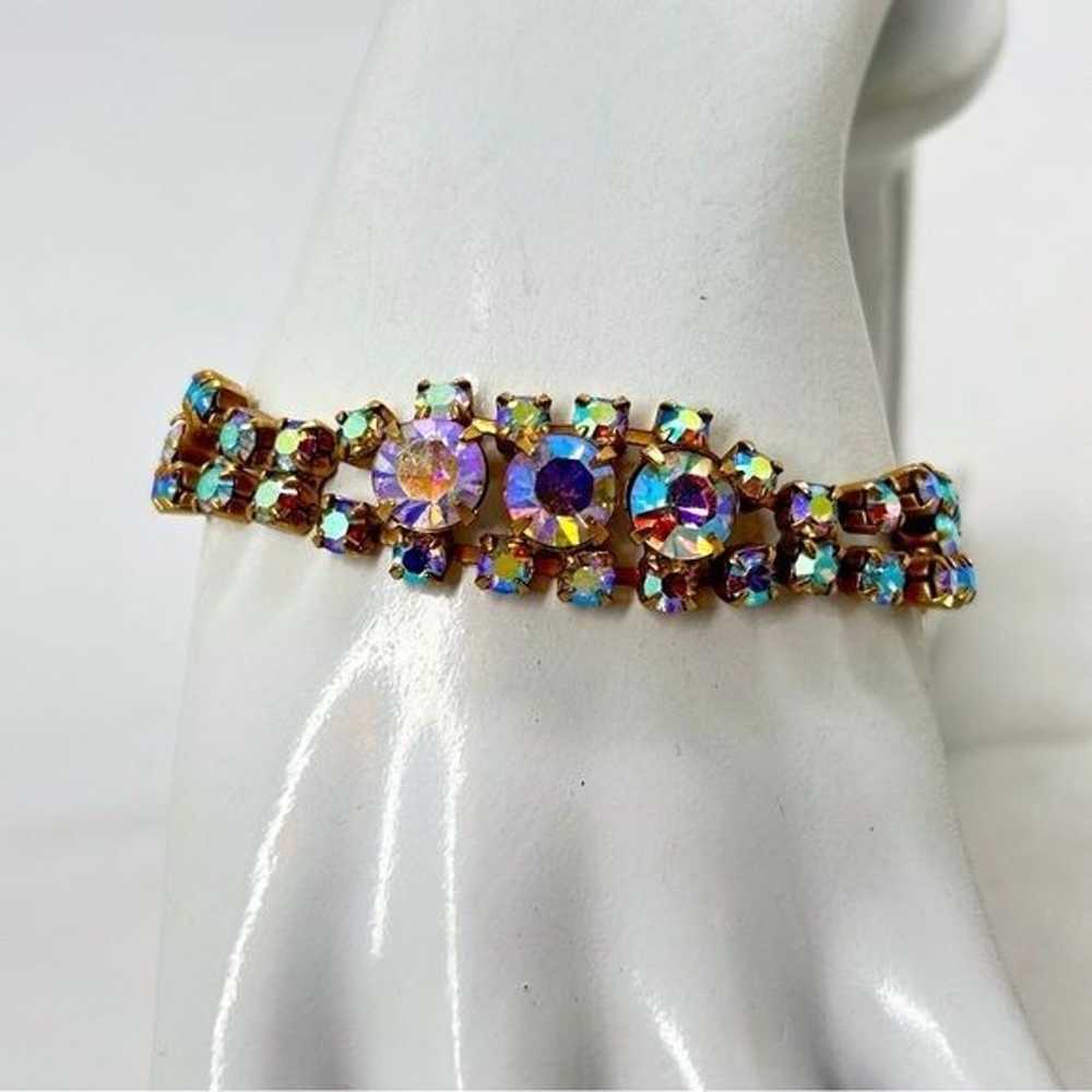 Coro Pegasus, Vintage Gold And AB Crystal Bracelet - image 1