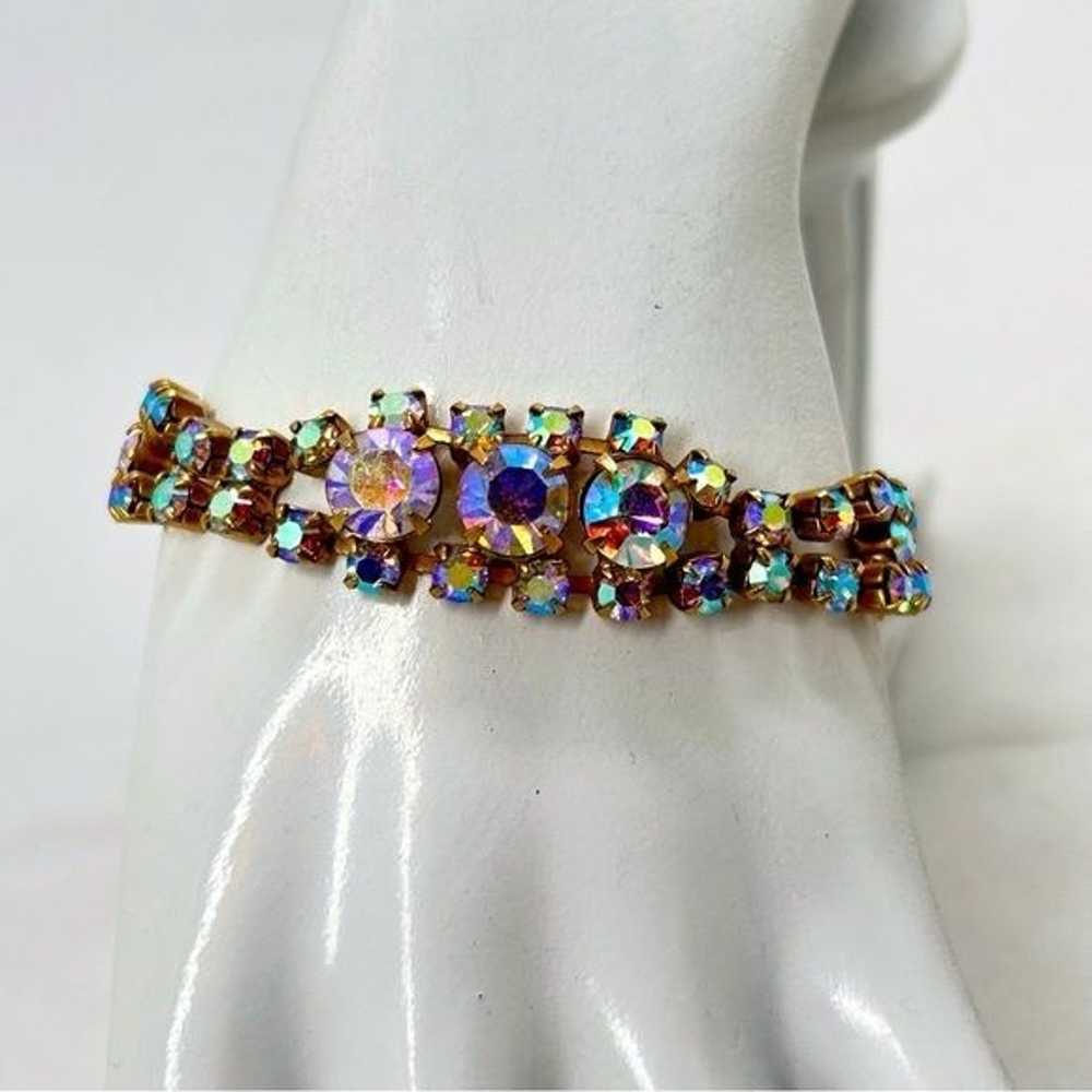 Coro Pegasus, Vintage Gold And AB Crystal Bracelet - image 5