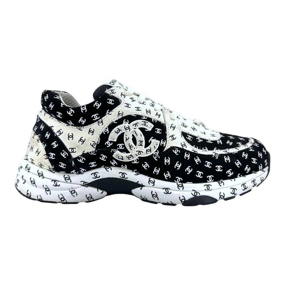 Chanel Suede Trainer Printed CC Black White - image 1