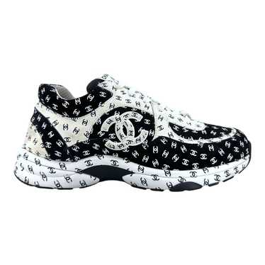 Chanel Suede Trainer Printed CC Black White - image 1