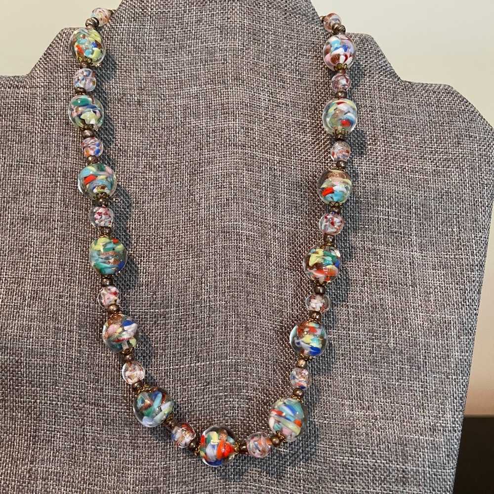 Vintage Murano glass multi colored choker - image 1