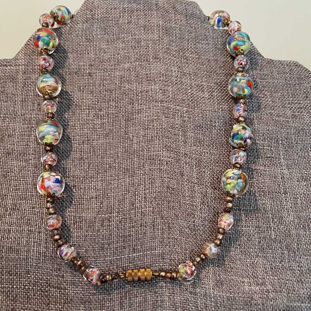 Vintage Murano glass multi colored choker - image 2