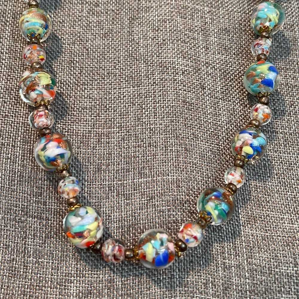 Vintage Murano glass multi colored choker - image 3