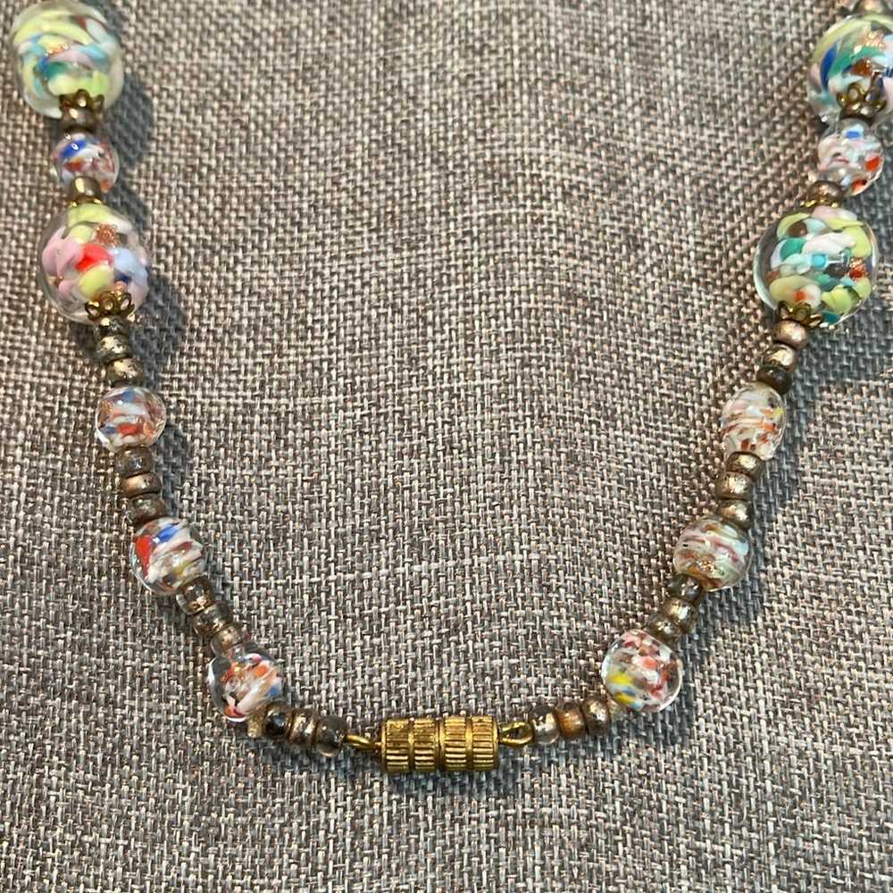 Vintage Murano glass multi colored choker - image 6