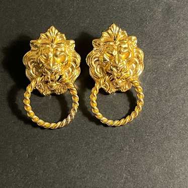 Vintage Lion Clip Earrings - image 1