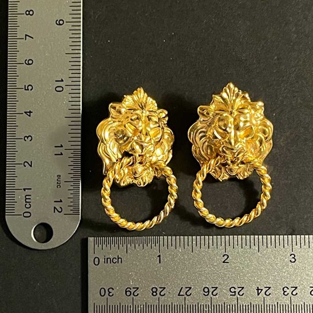 Vintage Lion Clip Earrings - image 3