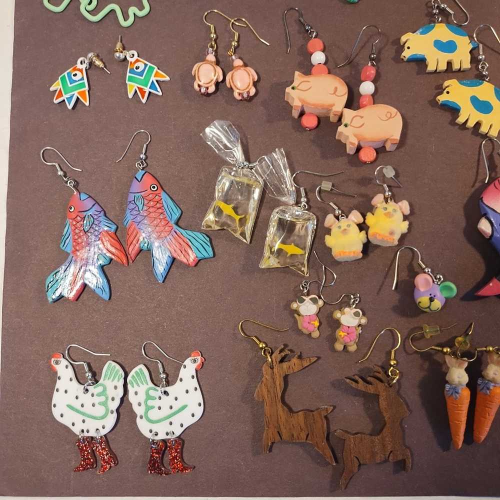 novelty earrings lot 29 pairs - image 8