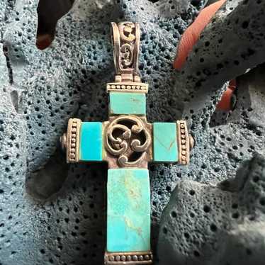 Gorgeous reversible/gemstone sterling cross - image 1