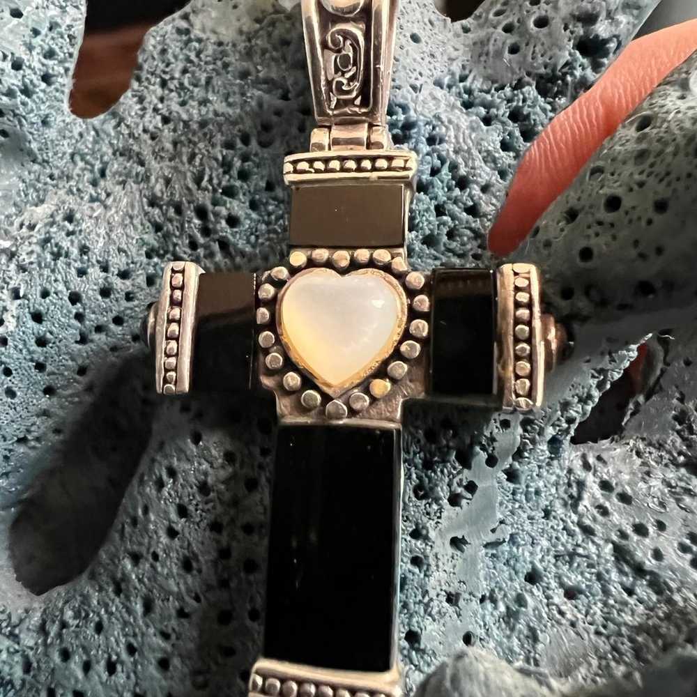 Gorgeous reversible/gemstone sterling cross - image 2