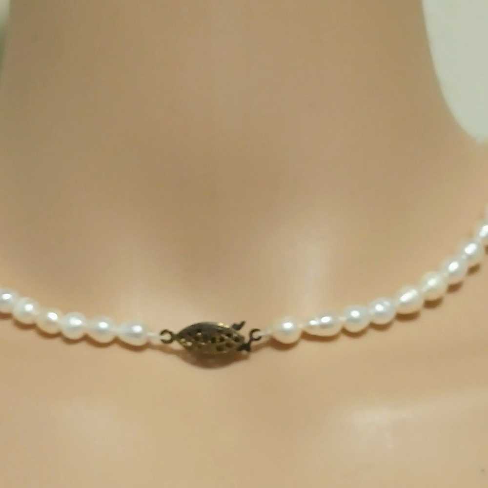 Vintage Freshwater Pearl Choker Necklace - image 2