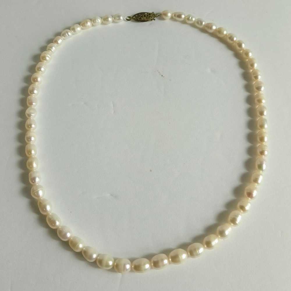 Vintage Freshwater Pearl Choker Necklace - image 3