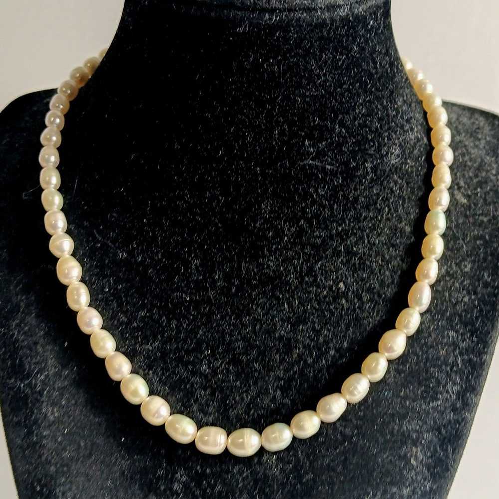 Vintage Freshwater Pearl Choker Necklace - image 4