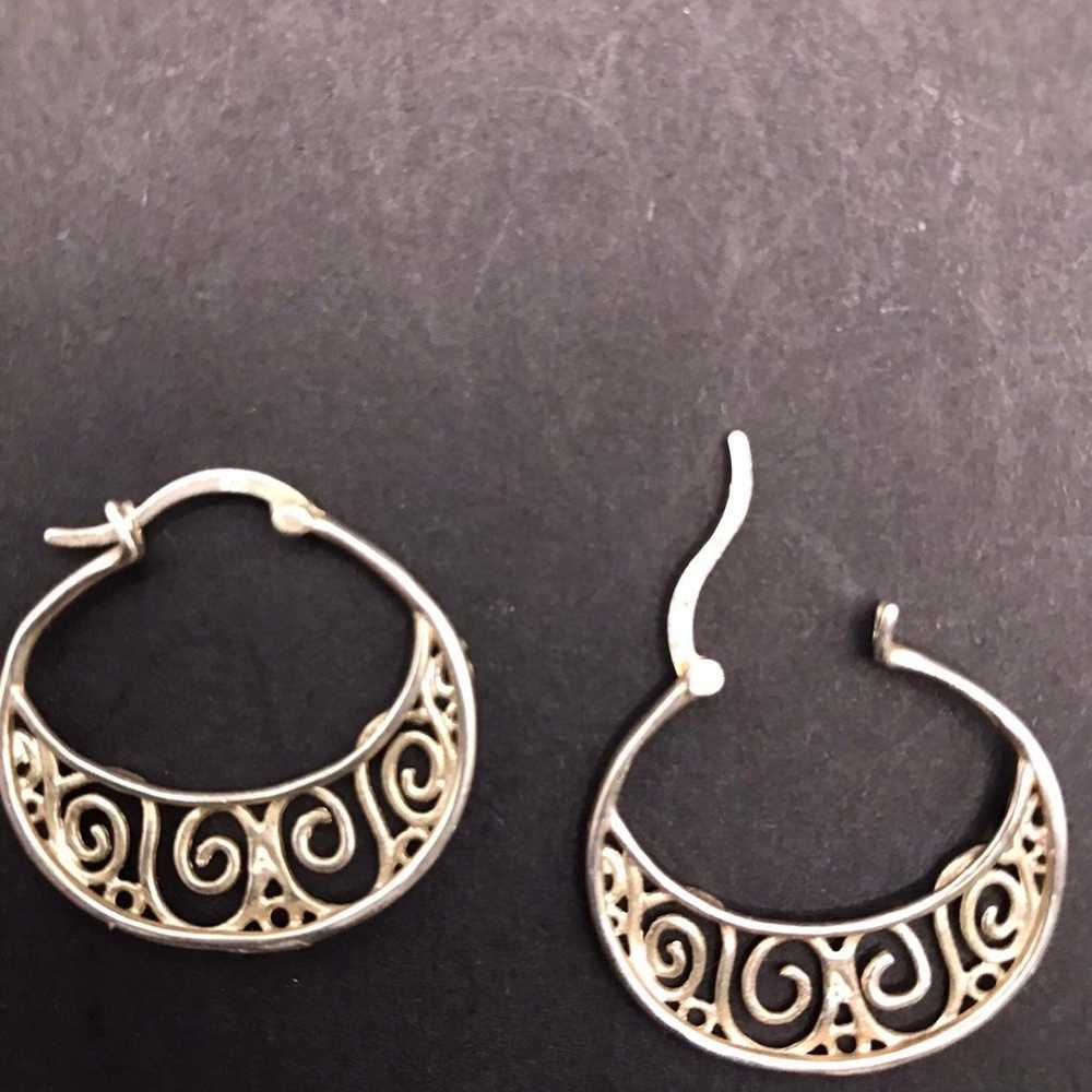 VINTAGE STERLING SILVER EARRINGS - image 4