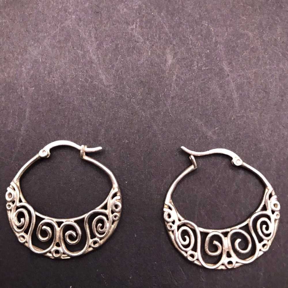 VINTAGE STERLING SILVER EARRINGS - image 5