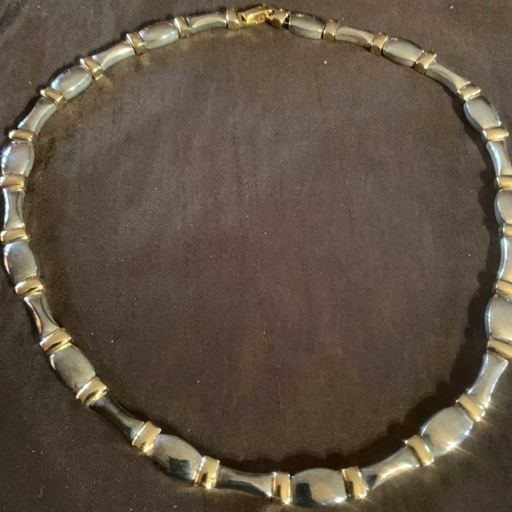 Vintage, two tone choker necklace - image 2