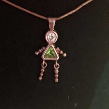 Necklace Vintage Sterling Silver Peridot - image 1