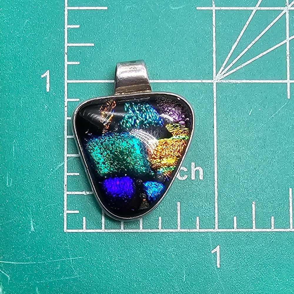 Vintage Geometric Taxco Mexico Dichroic Glass 925… - image 5