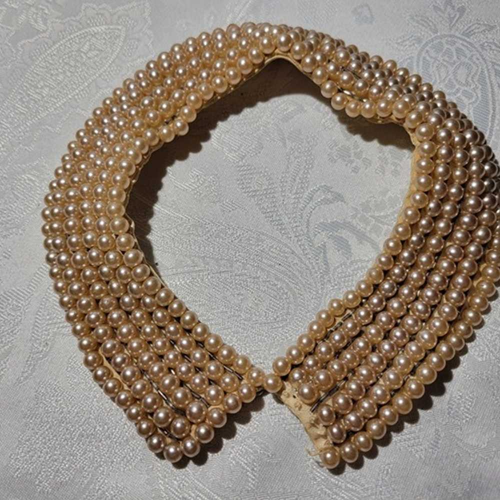 Vintage 1940s-50s Faux Pearl Collar Necklace - image 1