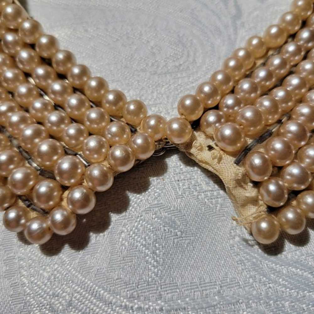 Vintage 1940s-50s Faux Pearl Collar Necklace - image 2