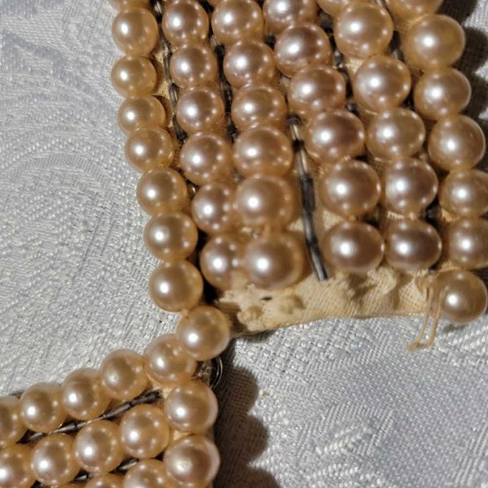 Vintage 1940s-50s Faux Pearl Collar Necklace - image 3