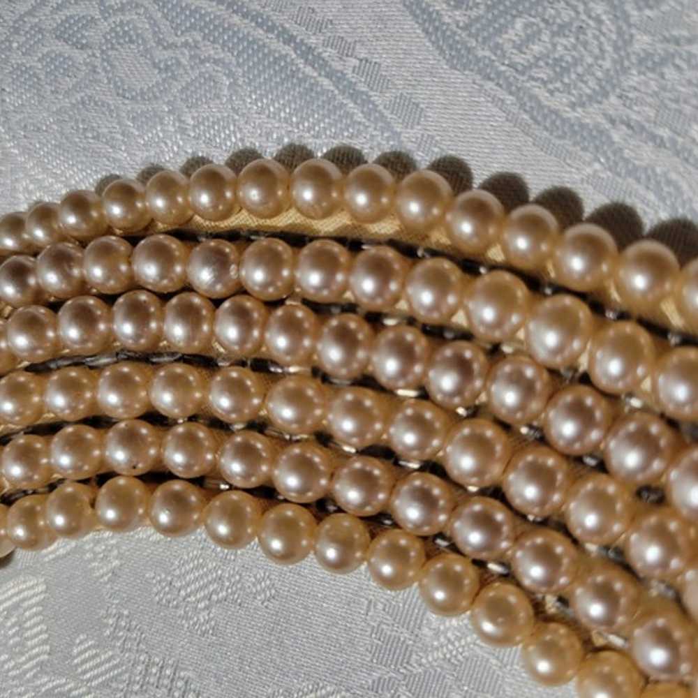 Vintage 1940s-50s Faux Pearl Collar Necklace - image 4