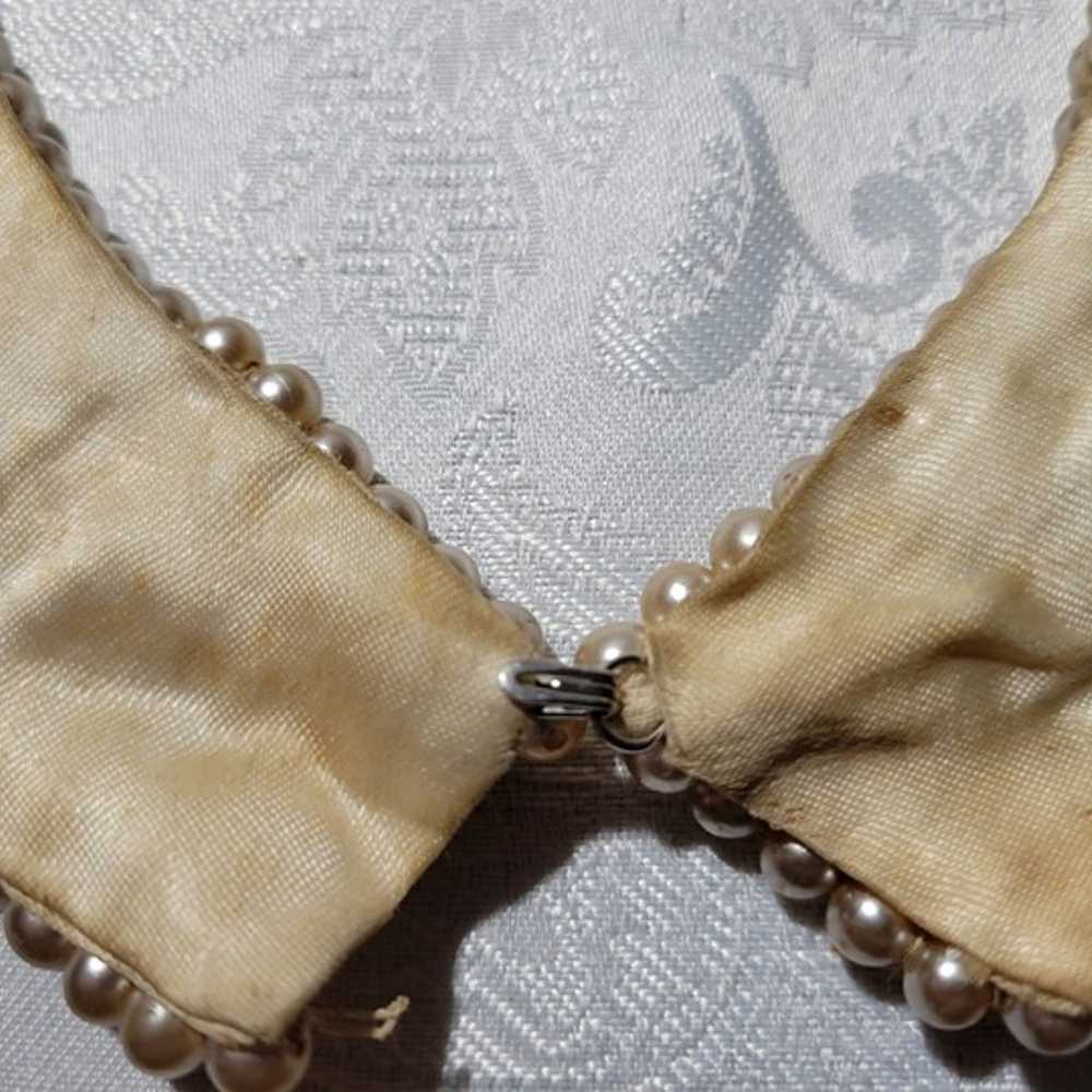 Vintage 1940s-50s Faux Pearl Collar Necklace - image 7