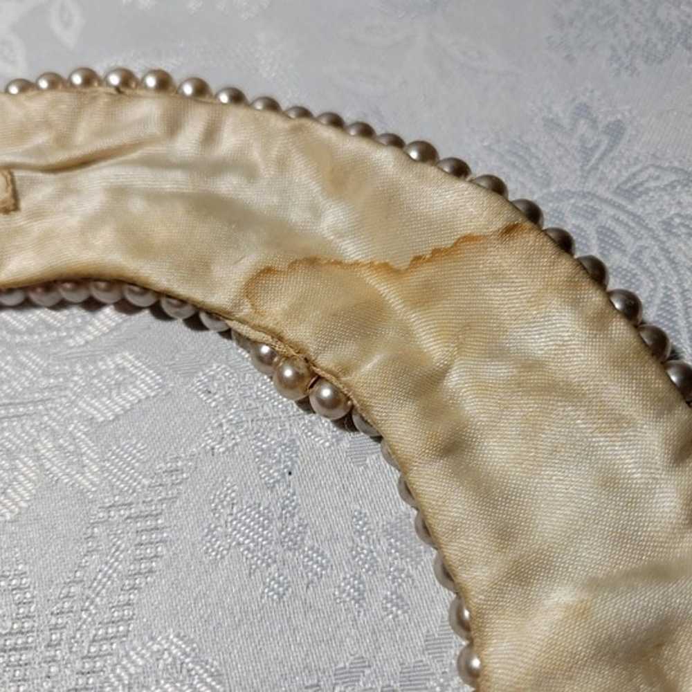 Vintage 1940s-50s Faux Pearl Collar Necklace - image 9