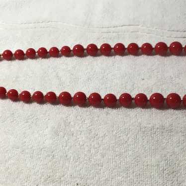 Vintage Ruby red medium size cold (glass) beads/g… - image 1