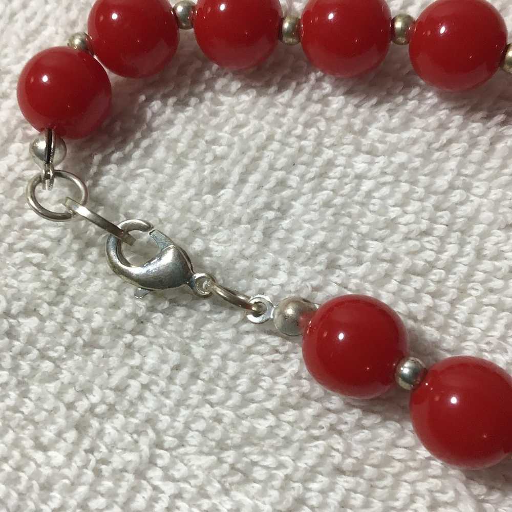 Vintage Ruby red medium size cold (glass) beads/g… - image 3