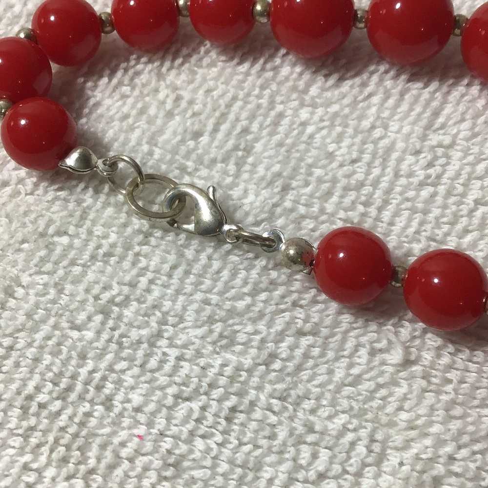 Vintage Ruby red medium size cold (glass) beads/g… - image 4