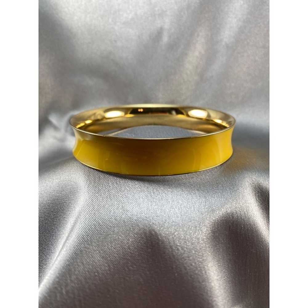 Monet Yellow Enamel Concave Bangle Bracelet 8 Inc… - image 2