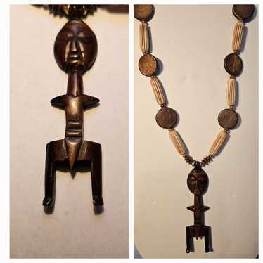 VINTAGE SOAPSTONE PENDANT TRIBAL BEADED AFRICAN NE