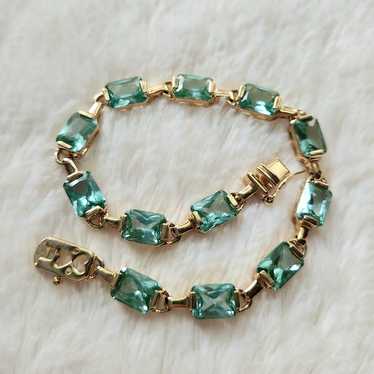 Vtg Gemstone Bracelet Signed R 925 China