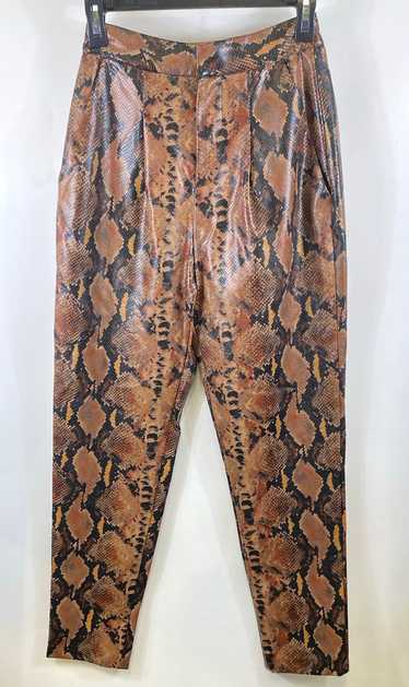 Ronny Kobo Womens Brown Black Snakeskin Print Faux