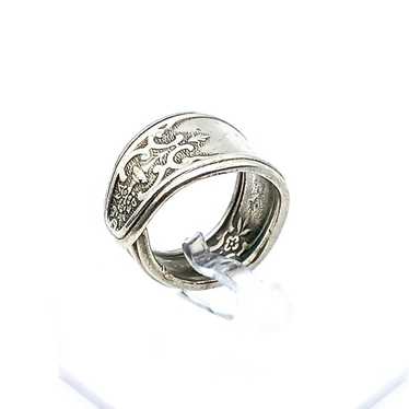 Vintage Princess Spoon Wrap Ring, Silver Plate La… - image 1