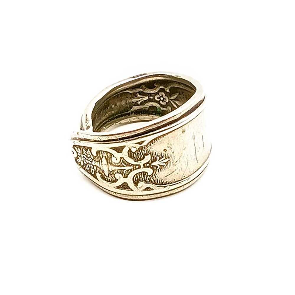 Vintage Princess Spoon Wrap Ring, Silver Plate La… - image 3