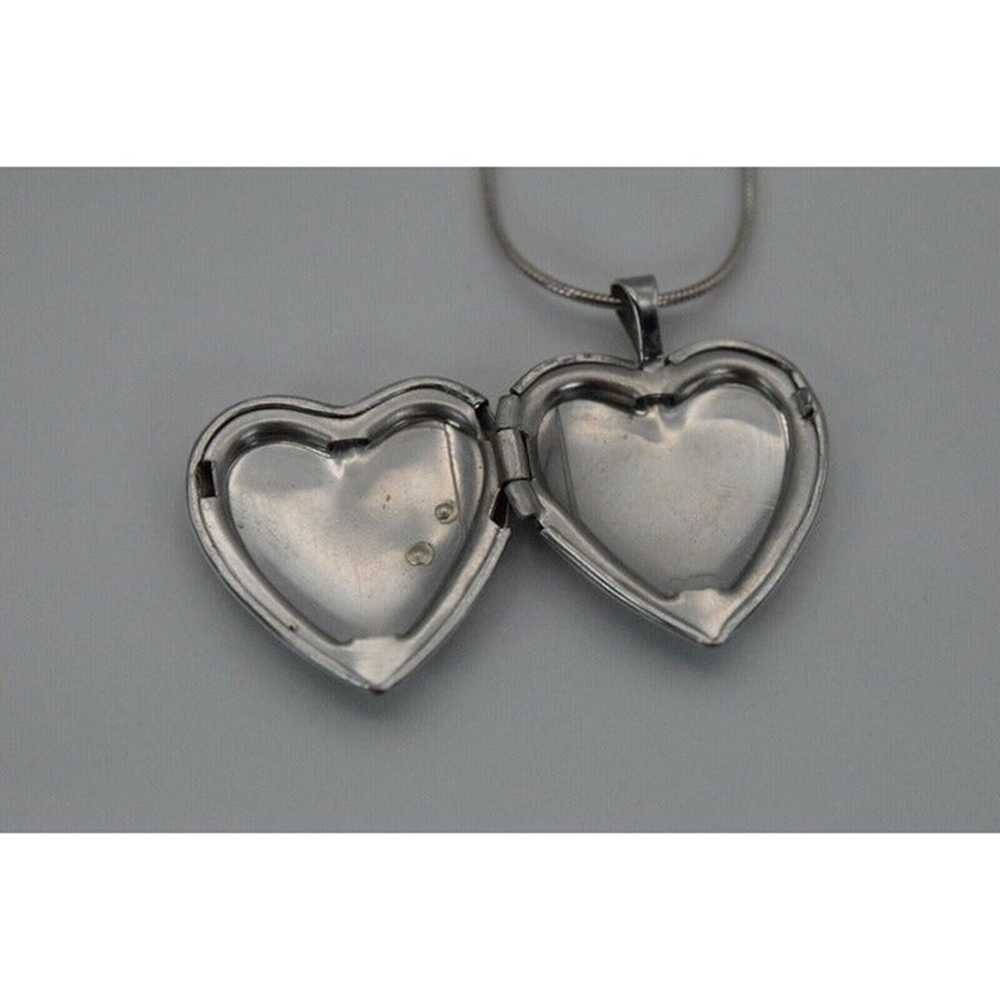 Mom Heart Shaped Rose Locket Solid Sterling Silve… - image 3