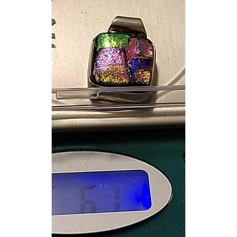 Sterling Silver 925 Dichroic Art Glass Fused Pend… - image 6