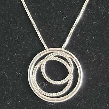 Vintage JWSR Circle of Life Pendant Diamond 925 S… - image 1