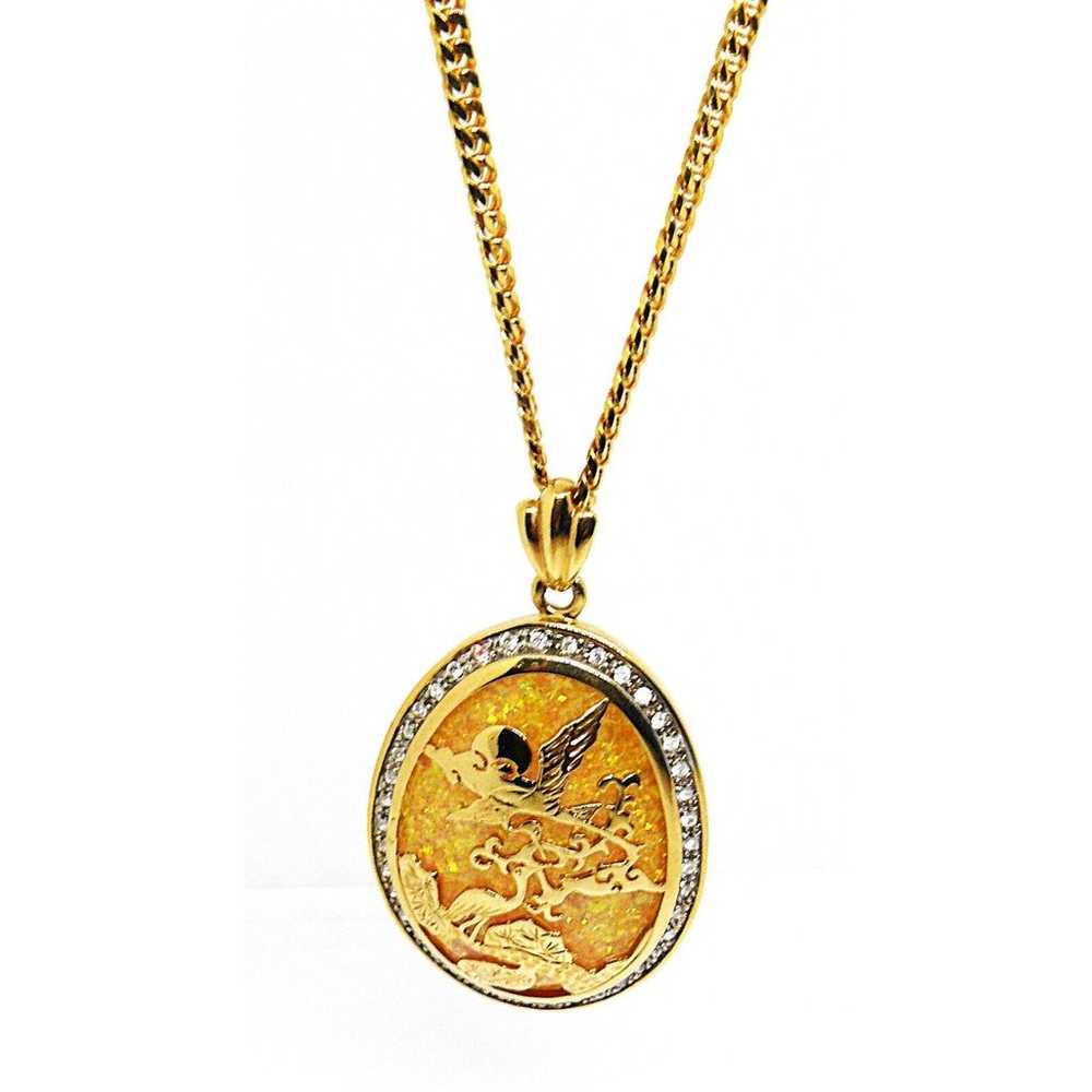 NADRI 2.75" Pendant 10K GF Gold Birds CZs Sparkly… - image 1