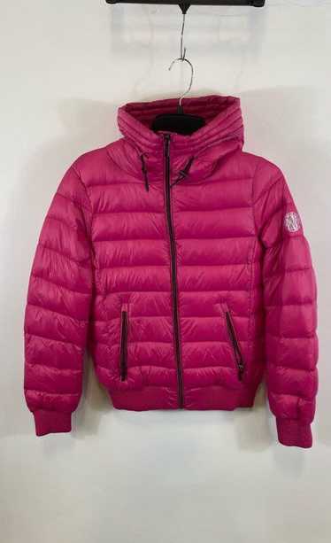 DKNY Womens Pink Pocket Long Sleeve Full Zip Hood… - image 1