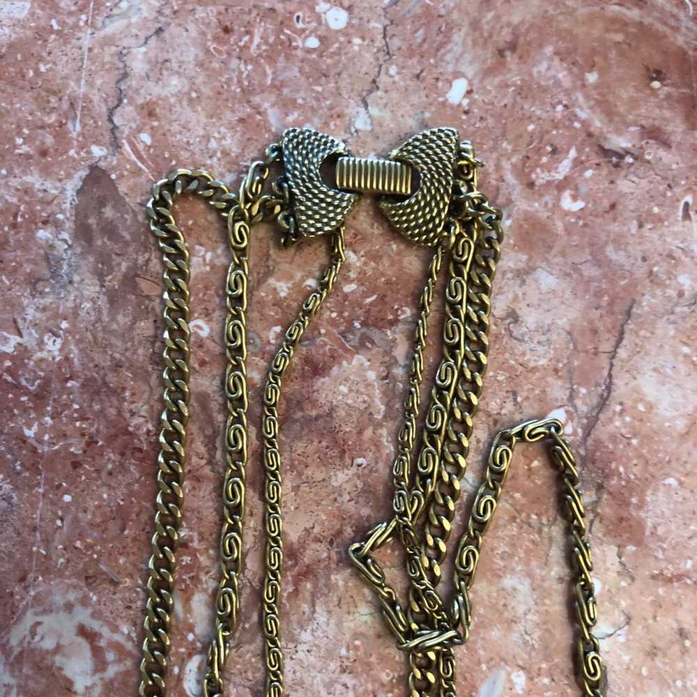 vintage goldette triple strand necklace - image 5