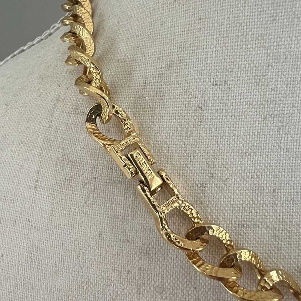 Vintage Monet Textured Gold Tone Link Chain Colla… - image 4