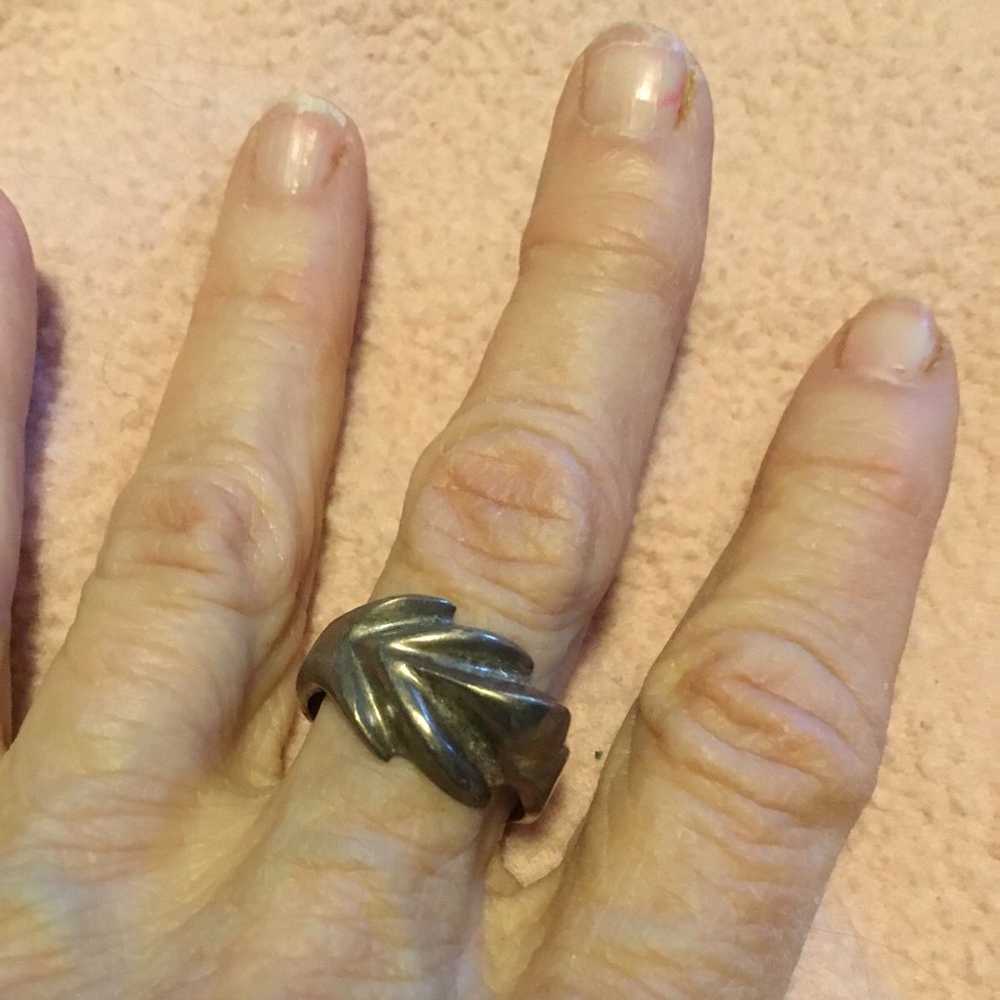 Vintage solid sterling silver abstract ring - image 8