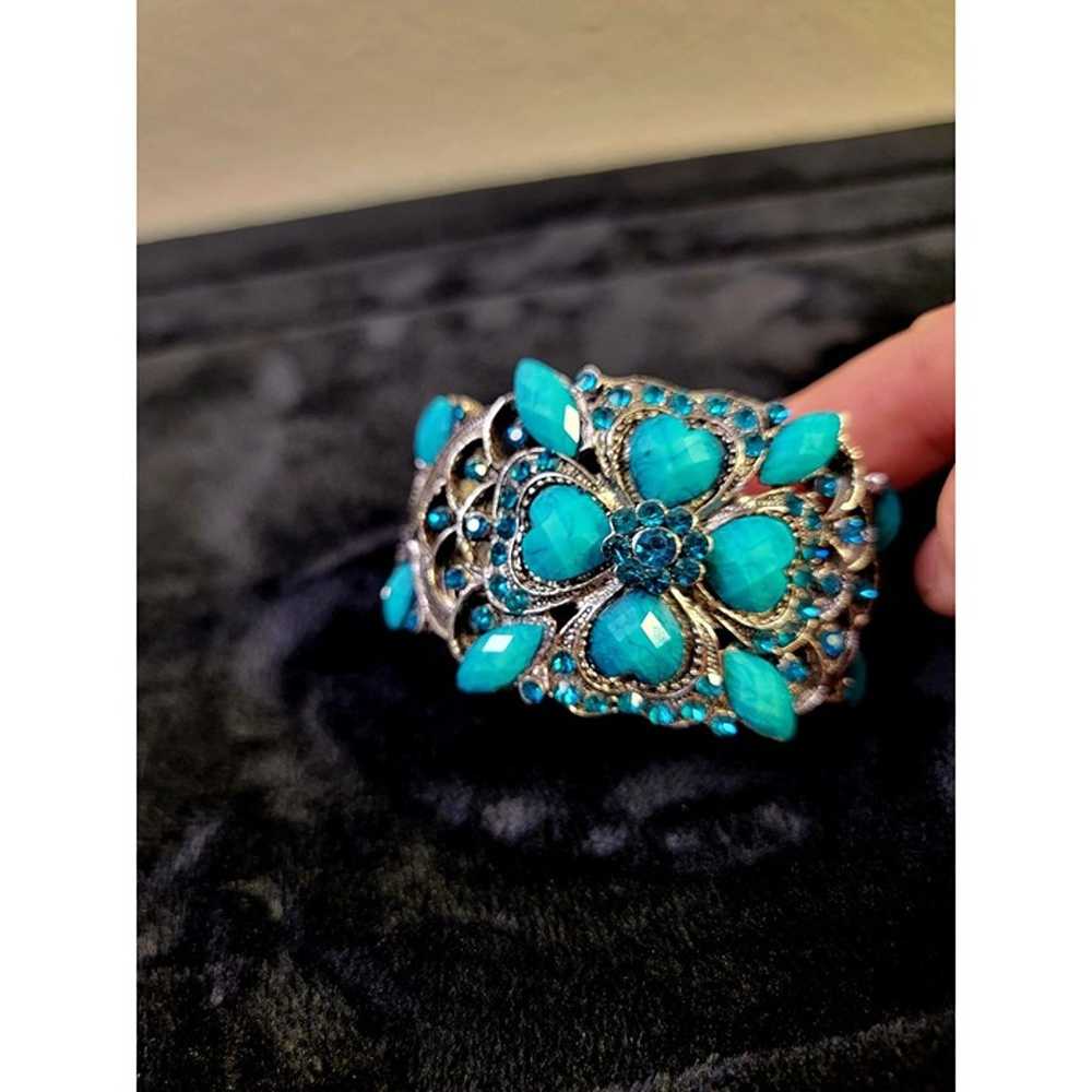 Vintage Turquoise Bangle Bracelet - image 10